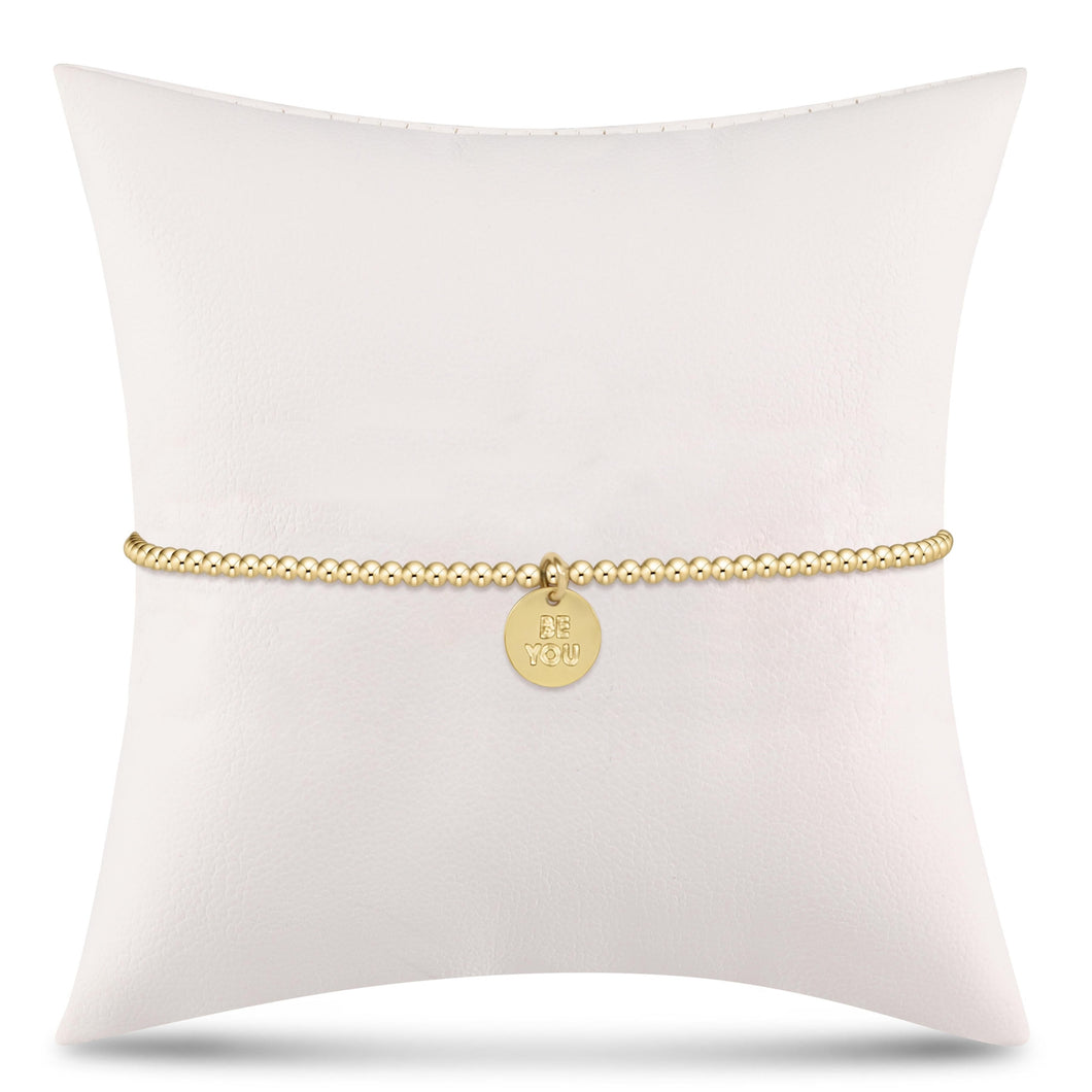 egirl Classic Gold 2mm Bead Bracelet - be you. Small Gold Disc