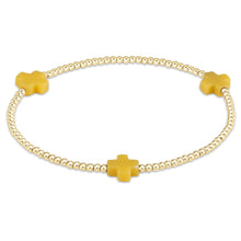 Load image into Gallery viewer, Signature Cross Gold Pattern 2mm Bead Bracelet
