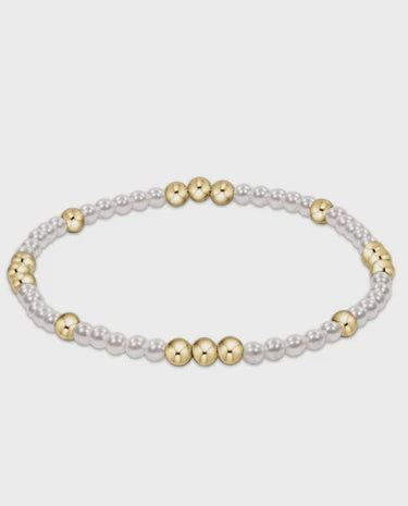 Worthy Pattern 3mm Bead Bracelet - Pearl