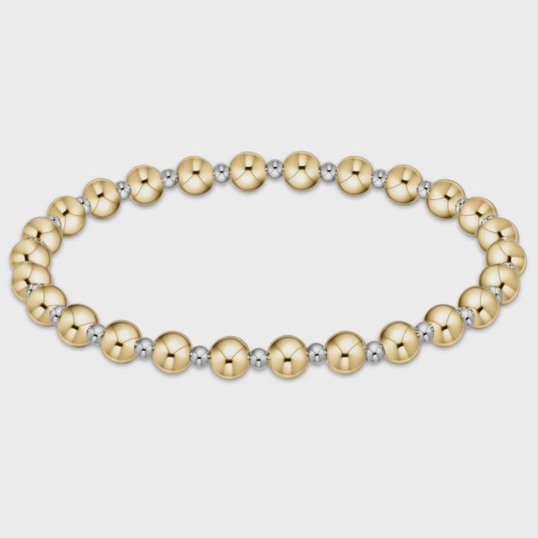 Classic Sincerity Pattern 5mm Bead Bracelet - Mixed Metal