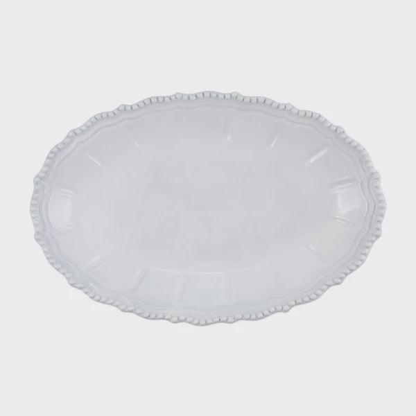 Incanto White Baroque Large Oval Shallow Bowl