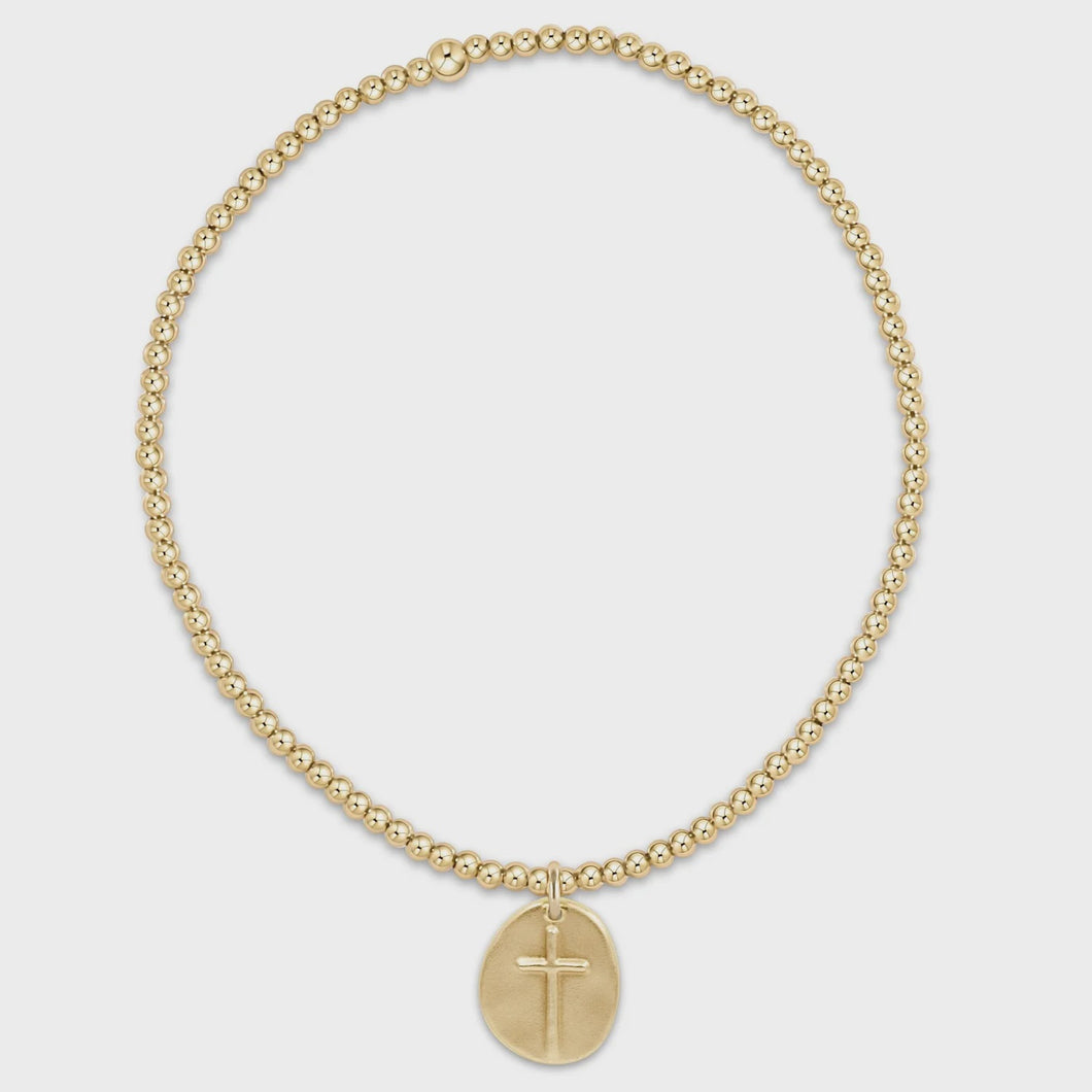 Classic Gold 2mm Bead Bracelet - Inspire Small Gold Charm