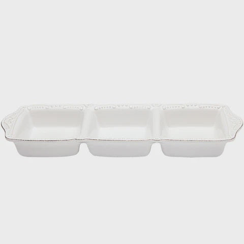 Isabella - Pure White Three Part Divided Tray