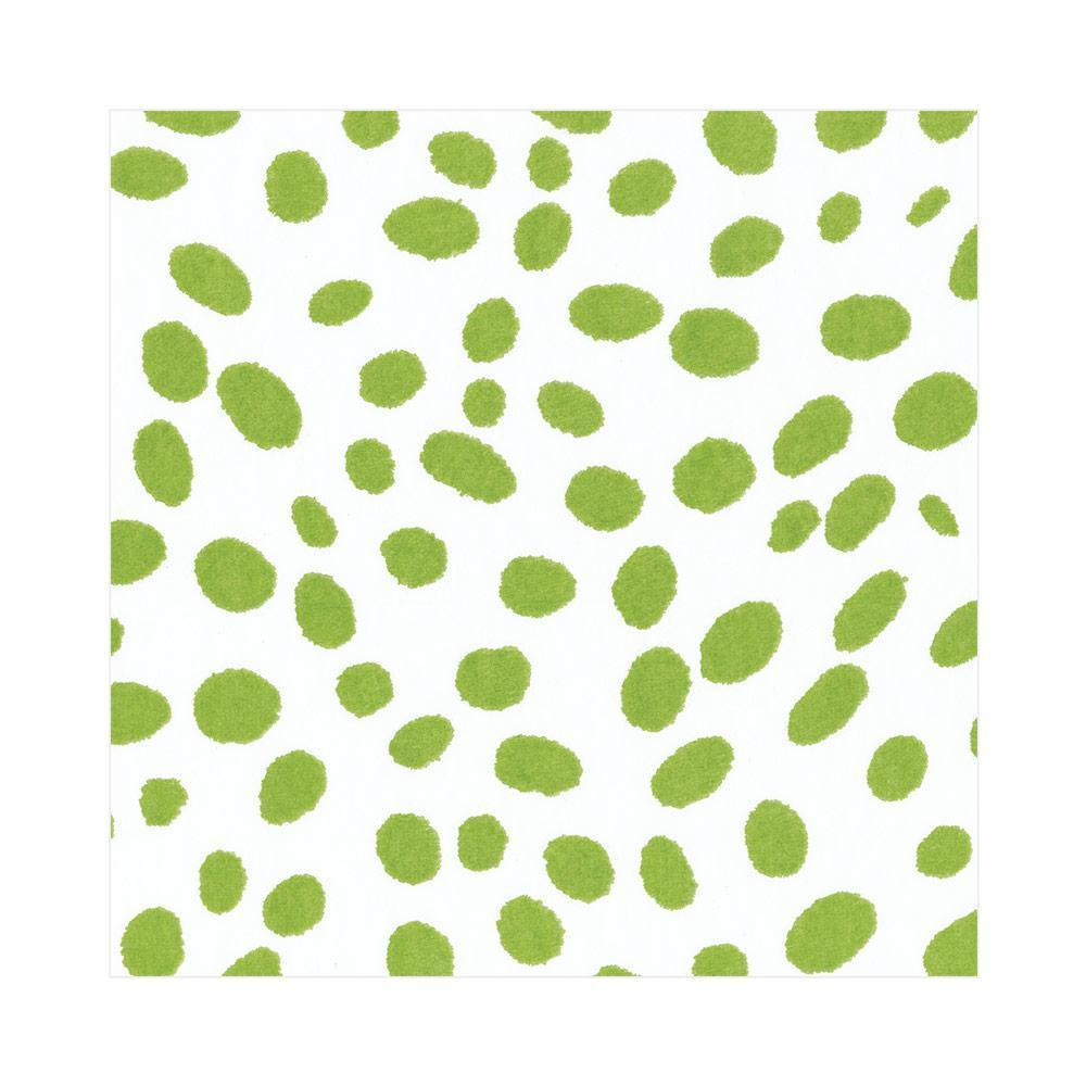 Spots Paper Linen Luncheon Napkins in Green - 15 Per Package