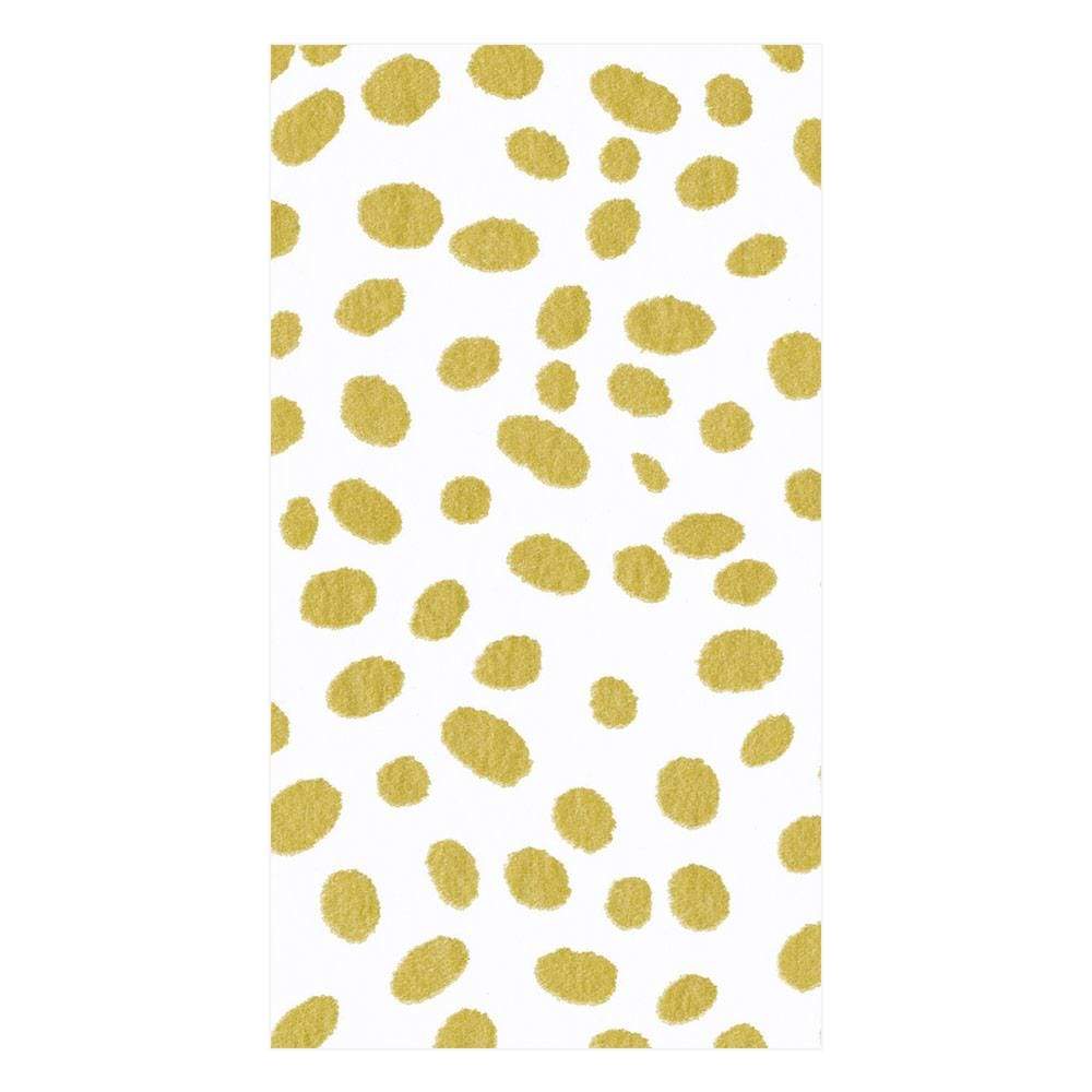 Spots Paper Linen Guest Towel Napkins in Gold - 12 Per Package