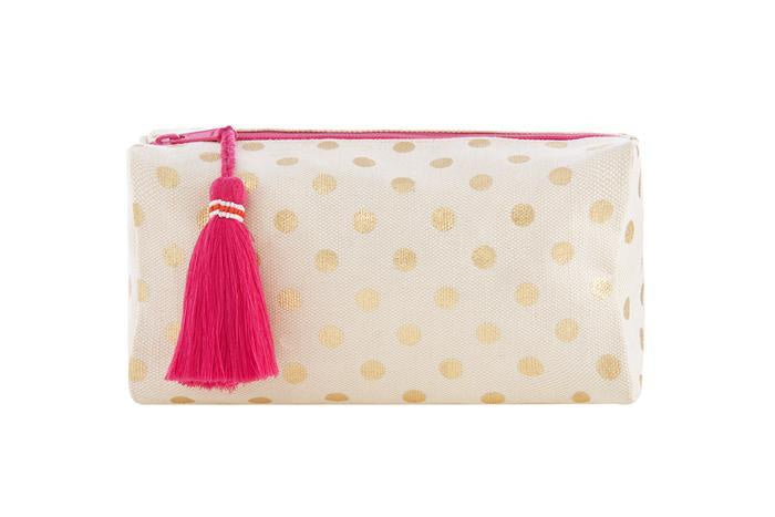 Dotty Boxy Cosmetic Pouch - Gold