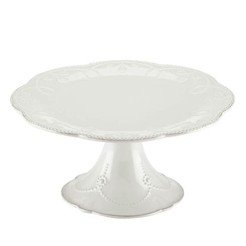 French Perle White Pedestal Cake Plate
