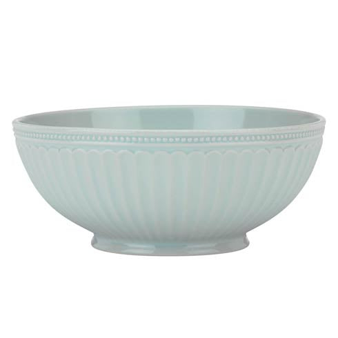French Perle Groove Ice Blue Serving Bowl