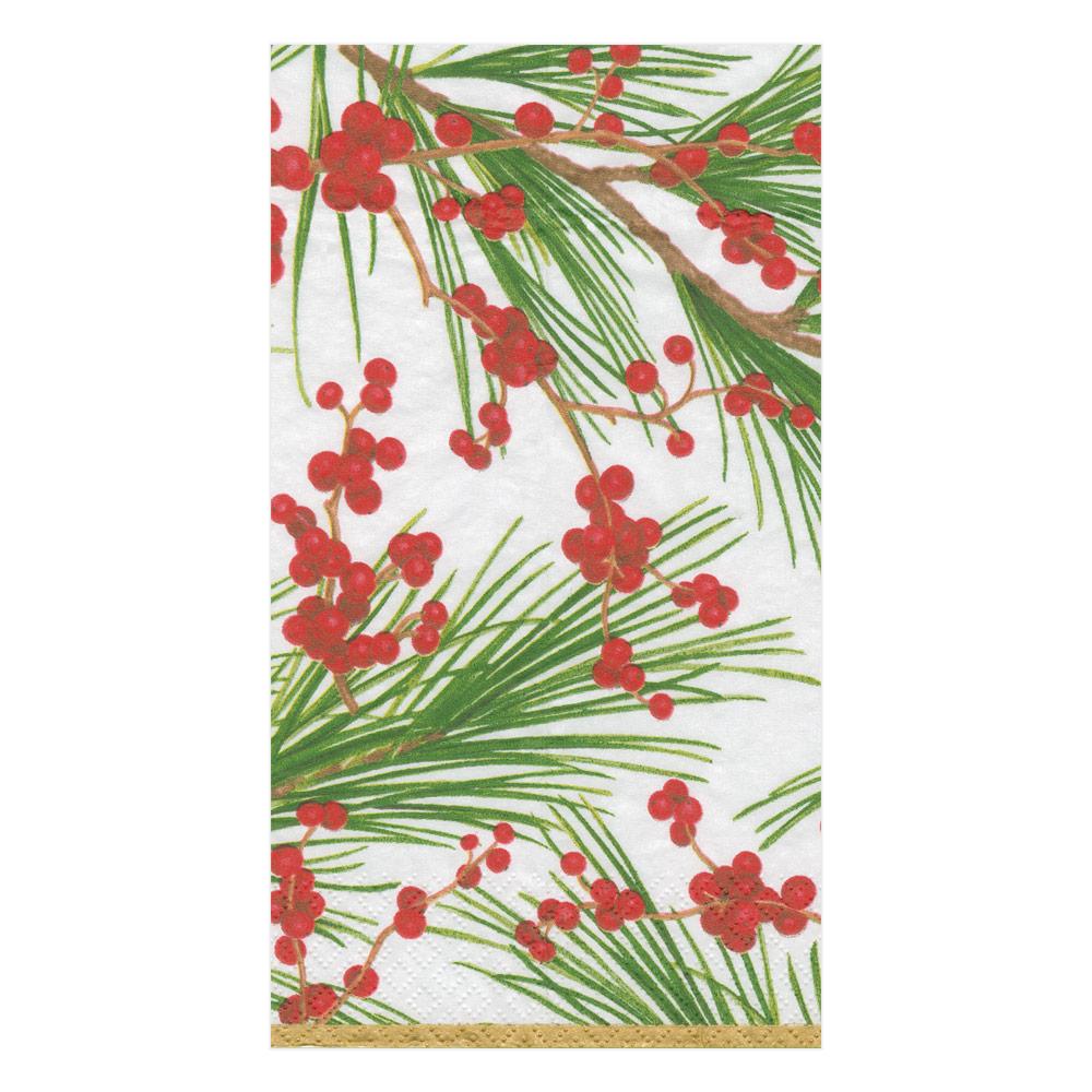 Berries and Pine Paper Guest Towel Napkins - 15 Per Package
