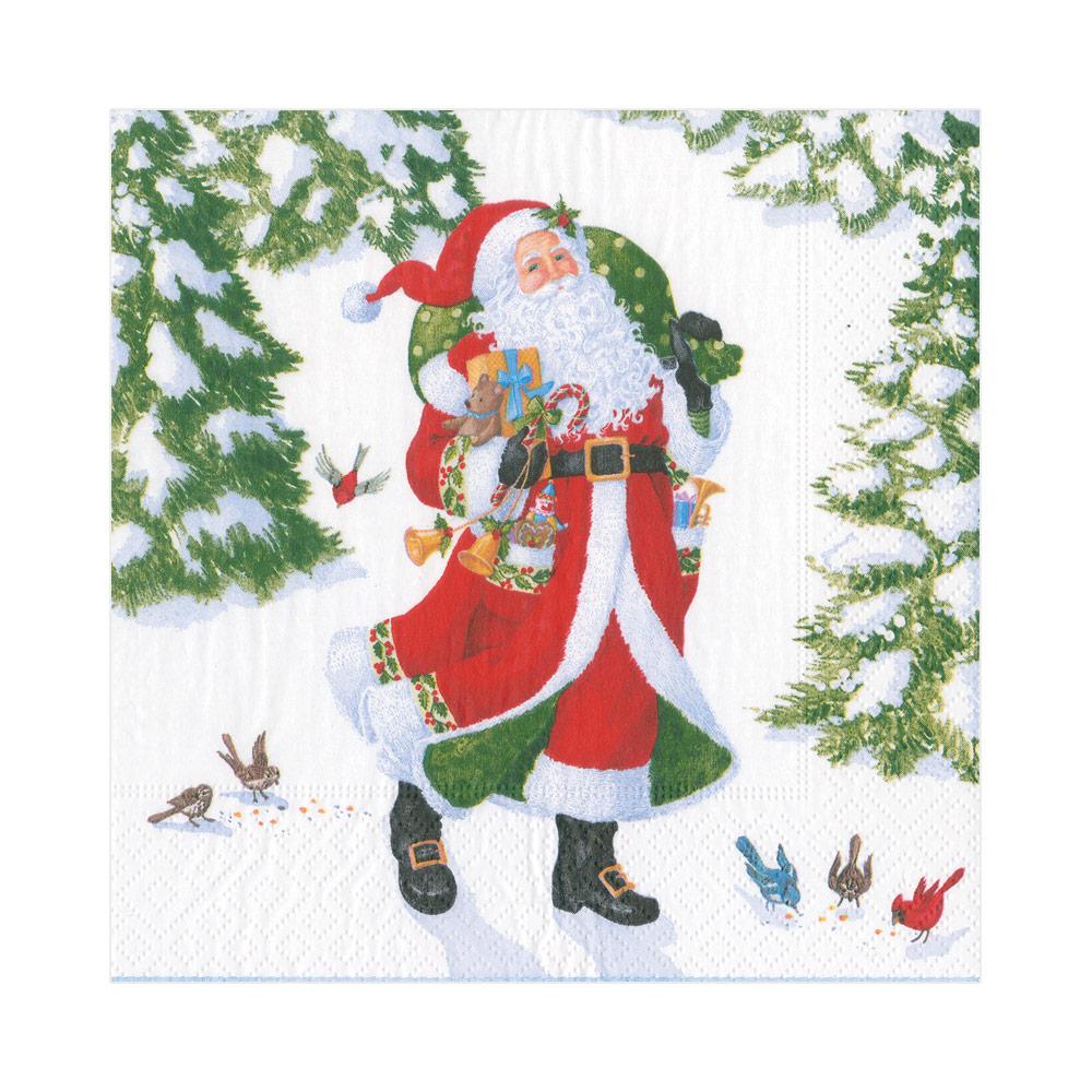 Woodland Santa Paper Luncheon Napkins - 20 Per Package